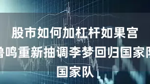 股市如何加杠杆如果宫鲁鸣重新抽调李梦回归国家队