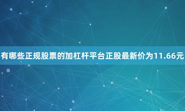 有哪些正规股票的加杠杆平台正股最新价为11.66元